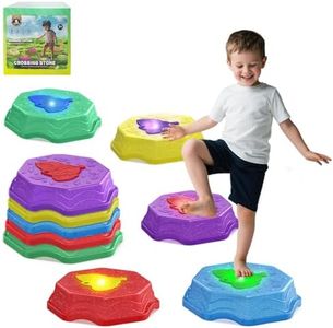 ABVSAB Stepping Stones for Kids with Light & Music, Indoor & Outdoor Toys for Toddlers Kids Ages 3+,Toddler Sensory Toy for Obstacle Course Coordination