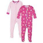 Gerber Baby Girls' 2-Pack Footed Pa