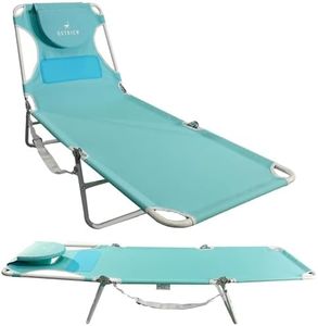 Ostrich Outdoor Lightweight Folding Adjustable Reclining Ladies Mens Comfort Chaise Lounge Beach Chair for Tanning Pool Lake Patio Lawn Camping, Teal