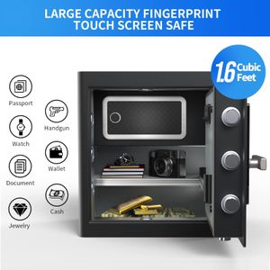 RPNB 45L Biometric Home Safe – Large Security Safe for Valuables