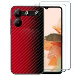 Ranyi for ZTE Blade A54 Case with Screen Protector, ZTE Blade A54 Case, Colorful Gradient Wave Pattern Slim Thin Flexible Protection Silicone Rubber Case Cover for ZTE Blade A54 6.6" 2023 -red