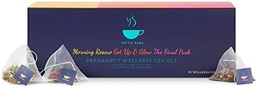 HOTTEA MAMA Pregnancy Tea Gift Set, 3 Boxes Of 15 Whole Leaf Biodegradable Pyramids, Caffeine Free Tea For Pregnant Mums, Safe For Pregnancy & Breastfeeding