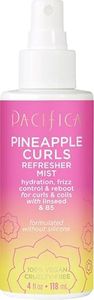 Pacifica Pineapple Curls Refresher Mist - Curl Refresher Spray, with Hyaluronic Acid, Vitamin B5 and Plant Oils, Vegan and Dermatologist Tested Curly Hair Products and Wavy Hair Products - 4 Fl Oz