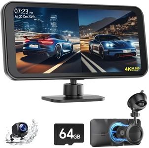 LAMTO sans Fil Apple Carplay et Android Auto, 6.25" Écran Voiture avec Dashcam Avant 4K & Caméra Arrière 1080P, Navigation GPS/Mirror Link/Enregistrement en Boucle/Bluetooth/Siri/AUX/Carte TF 64G