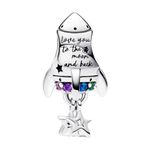 Redjogn Cute Fashion Charms for Bracelets and Necklace 925 Sterling Silver Charms Bead Charms Birthday Gift for Women Girl Family Friends, Silver Sterling Silver, Cubic Zirconia, RJ-SZH105