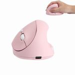 2.4G Wireless Vertical Ergonomic Optical Mouse, Rechargeable Cordless Computer Mice with USB Receiver 800/1200 /1600 DPI, 6 Buttons for Laptop, Desktop, PC, MacBook-(Pink)