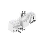 Ceptics GP-11A-3PK Switzerland Travel Plug Adapter (Type J) - 3 Pack [Grounded & Universal]