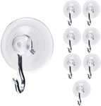 Suction Cup Wall Hooks for Hanging All Purpose Wall Hangers Without Nails Heavy Duty -Made in USA (1 lb / 8 Pack)