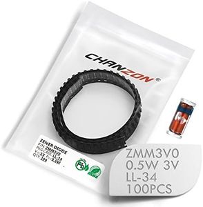 (Pack of 100 Pieces) Chanzon SMD Zener Diode 0.5W 3V ZMM3V0 LL-34 (SOD-80 MiniMELF / 1206) 0.5 Watt 3 Volt Silicon Glass Zener Diodes