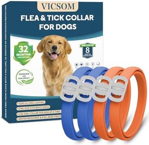 4 Pack Flea Collar for Dogs, 32 Months Flea and Tick Prevention for Dogs, Waterproof Dog Flea Collar, Dog Flea and Tick Treatment, Adjustable Flea and Tick Collar for Dogs Puppy -Blue & Orange