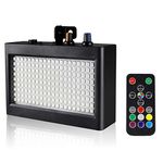 EcoStrobe Strobe Lights, 180 LED 60 Watt RGB Flash Light, Sound Activated/Remote Stage Lights Disco DJ Light for Party Wedding KTV Bar Concert (with 16 Button Remote)