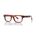 Shisen Fox TAIYO Versatile Vintage Rectangular Frames for eyeglasses | Stylish eyewear Crafted from Italian Acetate material | 50 MEDIUM Unisex Spectacle Eye frame with Demo lenses (Havana)