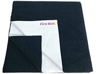 First Kick Waterproof Baby Bed Protector/Mattress Cotton Dry Sheet (140cm X 100 cm) for Born Baby/Kids- (Navy Blue) - Large