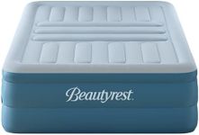 Beautyrest Lumbar Support Air Mattress, Queen, Tri-Zone Back Support, Pillowtop Airbed, Built-in Pump, Raised Inflatable Mattress, Fast Inflation, Comfortable Sleeping Surface, Guest Bed, Camping