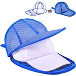 MAGTSMEI Hat Washer Cage, 1Pack Hat Washer for Baseball Caps Foldable Hat Cleaner for Washing Machine, Dishwasher Hat Rack Protector Organizer Storage for Flat & Curved Hats Blue