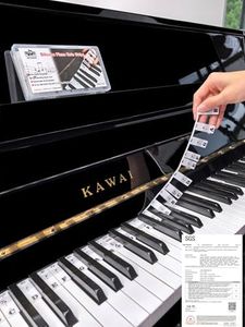 Piano Key Labels, Piano Note Stickers Removable for 88/76/61/54/49/37 Keyboard Reusable Silicone Strips Large Bold Letter for Beginners Kids (Classic Black)
