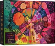 Elena Essex 1000 Piece Jigsaw Puzzles for Adults - Autumn Wheel/Puzzle/Jigsaws 1000 Pieces for Adults/autumn mushroom pumpkin halloween puzzle/Puzzles Size 70x50cm