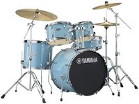 Yamaha Rydeen 5-Piece Drum Set With 20" Bass Drum, Floor Tom, 2 Toms With Ball Clamp And Wood Snare Drum, Gloss Pale Blue