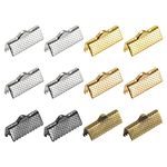 uxcell 120Pcs Ribbon Crimp Clamp Ends, 16mm Bookmark Pinch Cord End Clasps for DIY Craft Making, 6 Assorted Colors