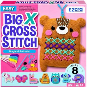 EZCRA My First Cross Stitch Kit for Kids Ages 4-8, 8 No Mess Felt Animals