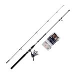 Shakespeare SALT Estuary Enforcer Combo Set, Fishing Rod and Reel Combo, Spinning Combo, Hard Case Tackle Box, Lures and End Tackle, Sea - Inshore/Nearshore Fishing, Blue & White, 2.40m | 20-60g