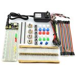 REES52 7 IN 1 Common Electronics Fun Kit 12V 1A Power Supply Adapter, Voltage Converter Module, 830 Point Breadboard, Potentionmeter, Jumper, Resistor, Touch Switch For Arduino, 3D Printer