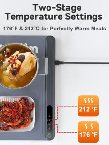Extra Large Food Warming Tray, 24x16 Inch – Gray