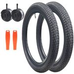 BALINGE 20 x 2.125 Bike tire 1 Pack 20 Bike tire BMX Bike Tires Kids Black 20" Bike Tires Folding Replacement Tires Fits Most Kids Bikes,Bike Tires 20 x 2.125，Black（2 Tires+2 Tubes+2 Orange Levers）