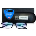 Ricochet® Blue Light Blocking Glasses -UK Designed Technologically Advanced Blue Light Glasses for Computer or Gaming Safety. Unisex Designer Glasses in Cool Graphite Black