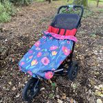 BundleBean - 100% Waterproof Fleece-Lined Child Wheelchair Cover (Floral) - Kids Warming Wheelchair Cosy, Fleece-Lined Pocket for Hands, Universal Fit for Wheelchairs & Special Needs Buggies