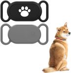 Cat Tracker 2Pcs for Samsung Smart Tag2,Silicone Waterproof Anti-Loss Protective Cover Sleeve for Pet Dog Cat Collar for Samsung Galaxy Smart Tag 2(Black/Grey)