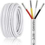 100FT 16 Gauge Wire 4 Conductor, 16AWG Electrical Wire, 16/4 Oxygen Free Stranded Tinned Copper Wire, Insulated Low Voltage Cable for LED Lamps Lights Automotive