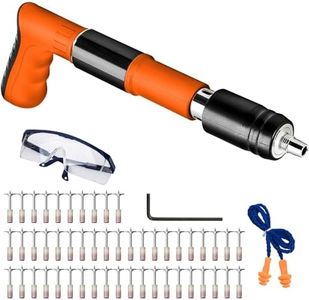 Concrete Nail Gun Kits with 50 Pcs Nails Manual Wall Fastening Tool Concrete Steel Nail Gun 4 Gears Power Adjustable Wall Nail Shooting Machine for Cement Wall Wire Hider Fixture Install
