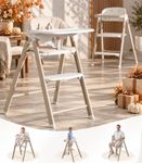 2-in-1 Foldable High Chair & Toddler Standing Tower, for Baby Toddlers Kids