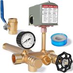 Pressure Tank Tee Union - 40-60psi Water Pressure Tank Installation Kit with Well Pressure Switch and Pressure Gauge, fit Most Tanks with Diameters up to 16"