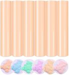 HTVSTD Pastel Rose Puff Vinyl Heat Transfer -12" x 10" 6pcs Peach Puffy HTV Iron On Vinyl Puffy Heat Transfer Vinyl for T-Shirts Puff HTV