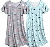 Ekouaer 2 Pack Soft Nightgown,Women