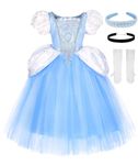 Cinderella Costume for Girls Cinderella Dress Princess Dresses for Girls Halloween Party Cosplay with Accessories