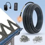 MAXKOSKO Roof Gutter De-Icing Heating Cable Kit, Electric Snow Melting Heat Tape with 10 ft Power Cold Lighted Plug, 7 W/Ft, 120 V, 85 FT, Kit Includes Wireless Remote Control Outlet