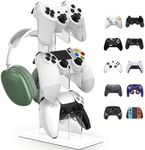 BGGCHEECA LO-L [3 Tier White, Universal] Controller Stand for Xbox Series X, One, 360, PS5, PS4, Switch, Steam, Desktop PC Gamepads, Gaming Headset Holder