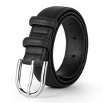 WELROG Kids Belt for Boys and Girls - Boy's Black PU Leather Belt for School Uniform Jeans Classic Belt for Boys Age 6-10