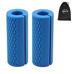 (Blue) - Barbell Grips-Thick Bar Fat Grips for Weightlifting 2.5cm -Dumbbell Handles Stress Relieve Alpha Grip Hand Protector Pull up Tape Arm Blaster Adapter for Standard Hex/Bicep/Tricep/Threaded/Shrug Bars.