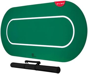 Texas Hold'em Poker Mat for Table 73 x 31.5 Inches, Barrington Replacement, Poker Table Top Fits Up to 10 Players, for Blackjack and Casino Games (Curved Edges 73 x 31 in. with Betting Line)