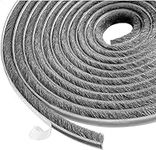 Lamondre 10 Meters Door Window Frame Brush Seal Weather Strip - Adhesive Draught Stopper Draft Excluder for Sliding Door Window and Wardrobe - High-Density Felt - 9mm(W) * 9mm(H) - Gray