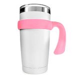 ALIENSX Tumbler Handle for YETI 20oz Rambler Cup, Anti Slip Travel Mug Grip Cup Holder for Stainless Steel Tumblers, Yeti, Ozark Trail, Rtic, Sic and More Tumbler Mugs (Pink)