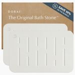 Dorai Home Bath Stone Mat 23.6"x15.4"| Luxury Diatomite Stone Bath Mat |Quickly Removes Water | Non-Slip, Quick-Dry Stone Bath Mat for Bathroom | Rain Sandstone - 2 Pack