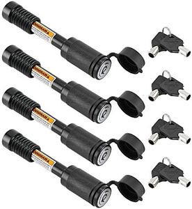 METOWARE Trailer Hitch Locks Receiver Lock Keyed Alike Fits Class III IV 2" 2-1/2" Receiver with 5/8" Dia 3-1/2” Long Pin and Anti-Rattle Rubber O-Rings, for Trailer Truck Car Boat (4 Pack)