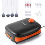 FEDOUR 256PH Aquarium Air Pump, 4 Outlets Ultra Quiet Oxygen Pump, Aquarium Bubbler for up to 300Gallon/1100Liter Fish and Turtle Tank