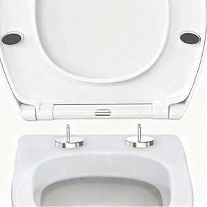 Soft Close Toilet Seat, Toilet Seat with Quick Release for Easy Clean, Standard Loo Toilet Seats Oval, Simple Top Fixing, Universal Toilet Seat, Non-Slamming, White