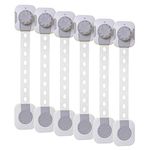 Dreambaby Twist 'N Lock Multi-Purpose Latch, 6 Pack, White/Grey